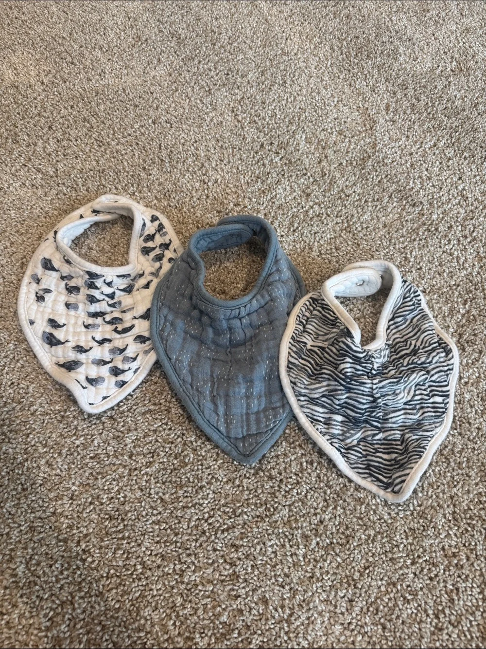 Pottery Barn Kids Organic Jack Muslin Drool Bib Set of 3